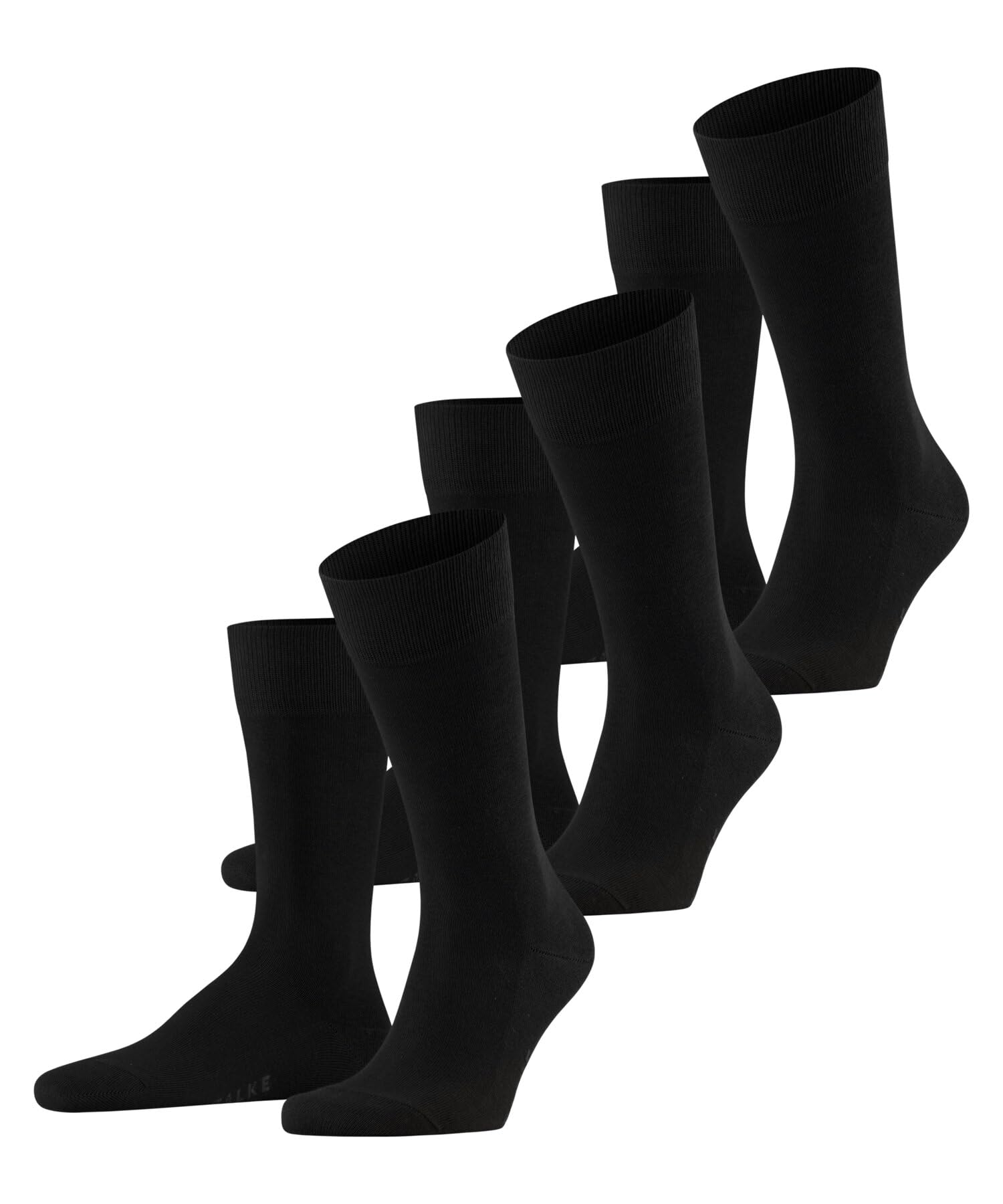 FALKE Airport Multipack M So laine coton unies lot de 3 paires, Chaussettes Homme, Noir Black 3000, 43-​44