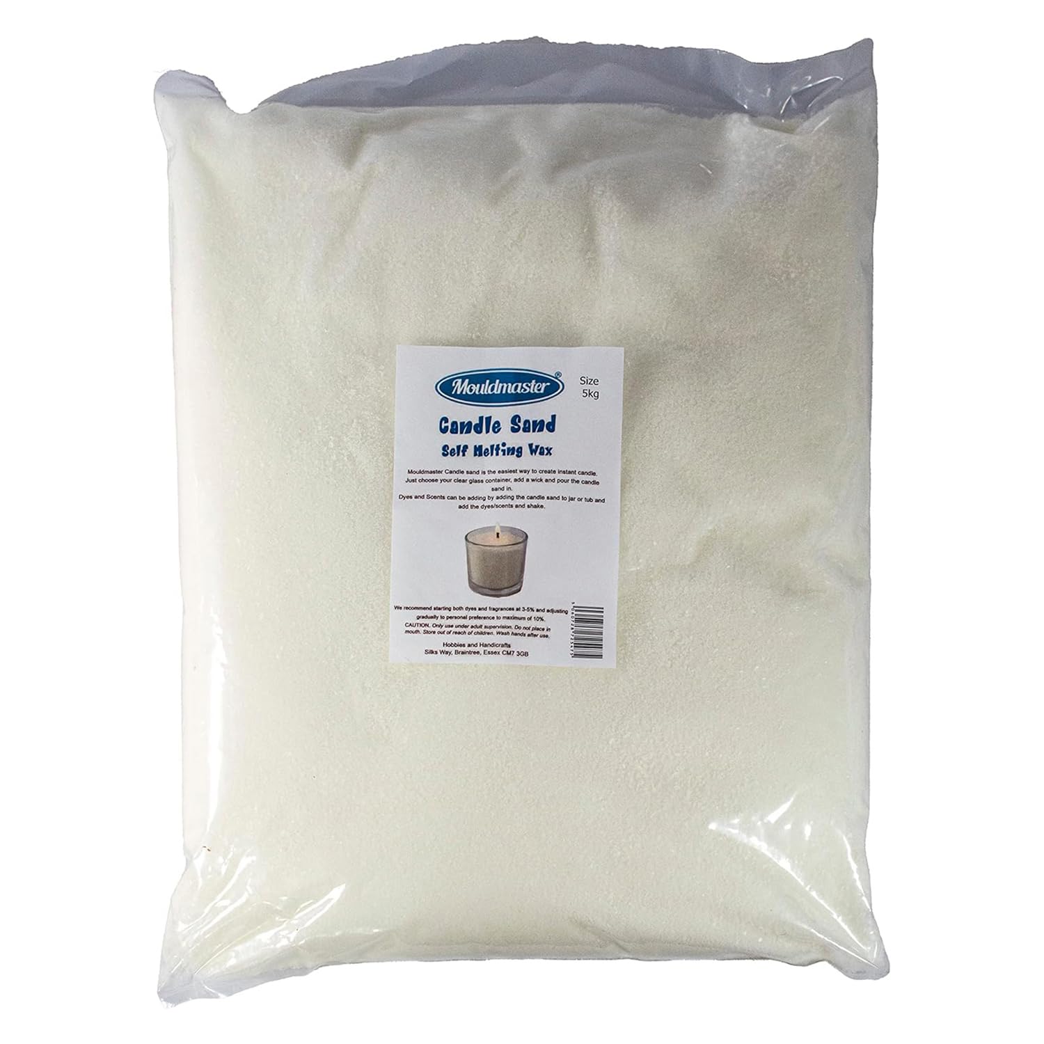 Mouldmaster Candle Sand Granules Self Melting Wax 5Kg, White