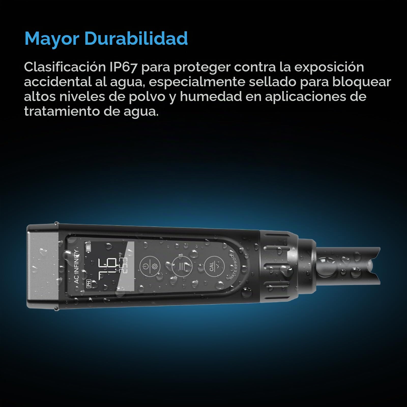 AC Infinity Kit de medidor de pH PRO, bolígrafo digital de alta precisión con precisión de pH de ± 0.01 y sonda intercambiable, medidor de pH de prueba de nutrientes para plantas hidropónicas de agua,