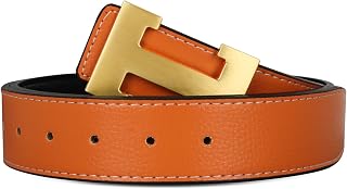 Men&Womens Leather Dress Belt Business Automatic Buckle Belt Color-Black Silver Gold