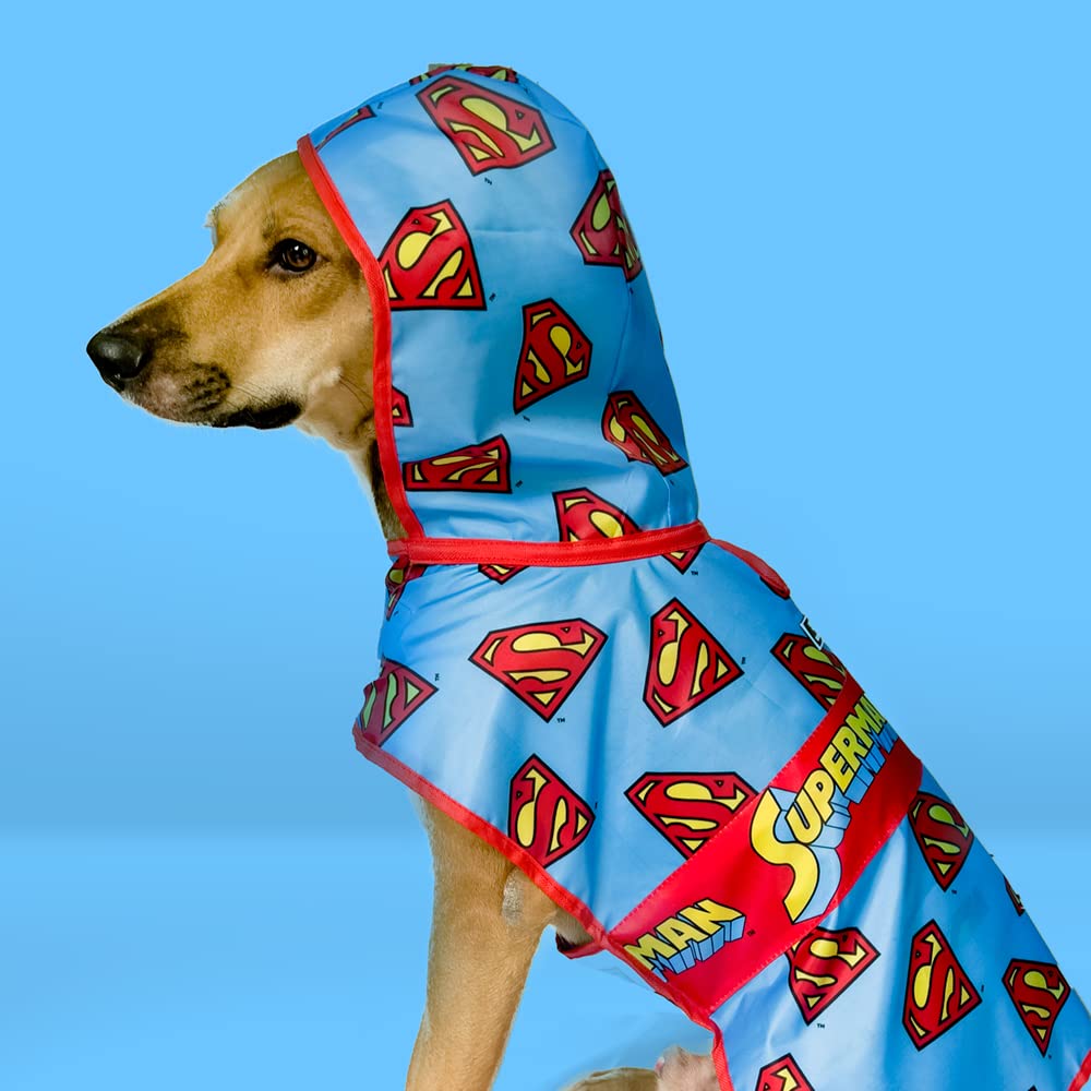 Superman X That Dog In Tuxedo Dog Raincoat -Double Layered/Water Resistant/Easy to wear (Sky Blue, 14) (B07DL48Y5S) Amazon Price History, Amazon Price Tracker
