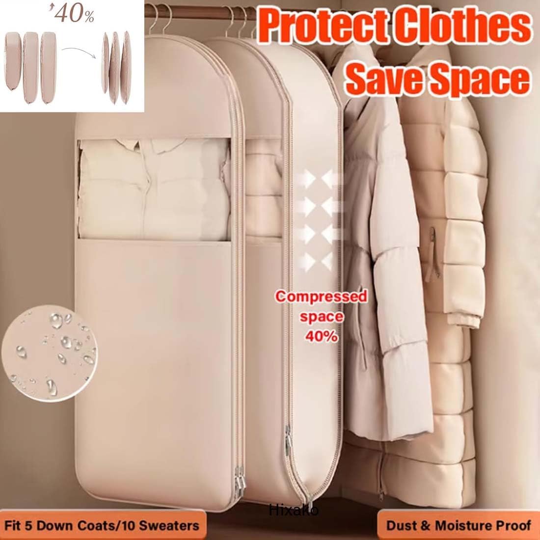 Quality Fabricators Vinyl Cover W/ Zipper For 4ft Garment Rack, 60