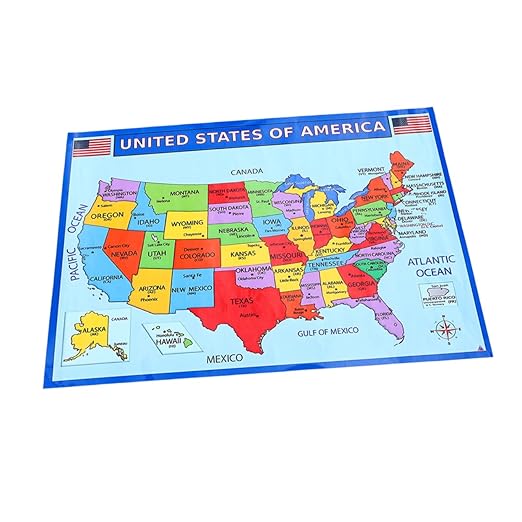 KICHOUSE United States Map Hanging Usa Wall Map Usa Geography Map World