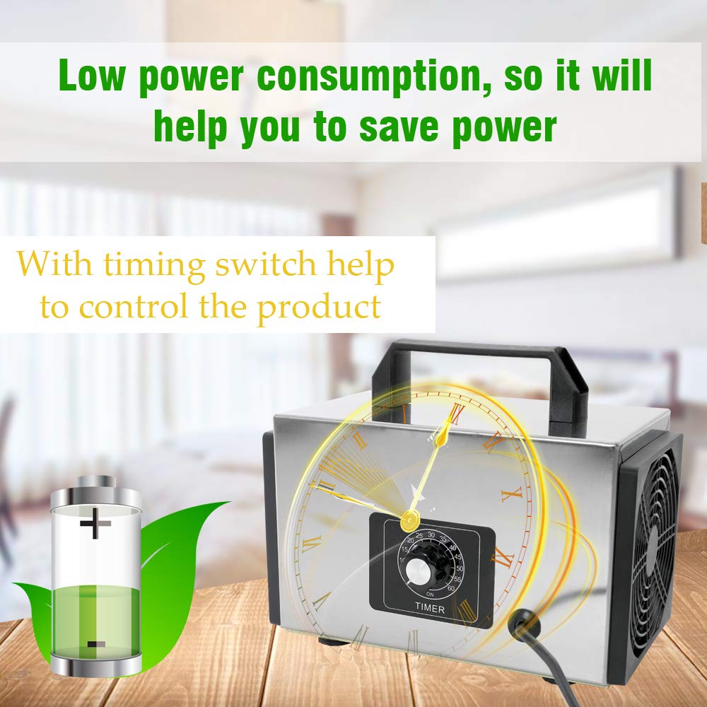 Bobique Air Filter Purifier Generator Machine 110V Portable Ozone 32g/h with Timing Switch Ozonizer Ozonator for Home Car Formaldehyde