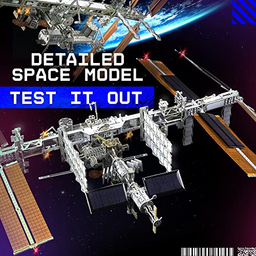 Image of Space-O DIY Science Kit - Solar Powered International Space Station Electronic Science Kits - Educational Model Kits for 14+ Year Old Teens - Smart Science Toys Gifts for Teenagers, Adults