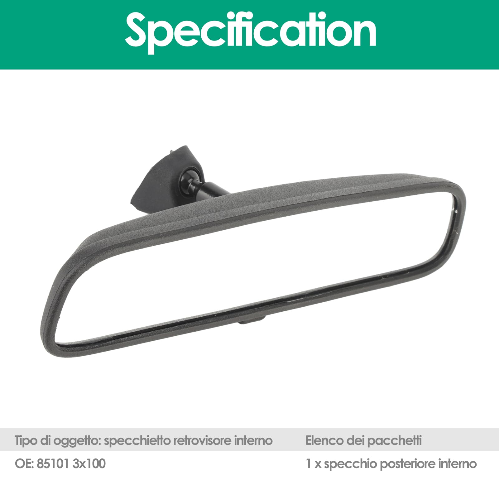 Specchietto Retrovisore Auto Interno 85101 3X100 - Sostituzione per Accent Tucson