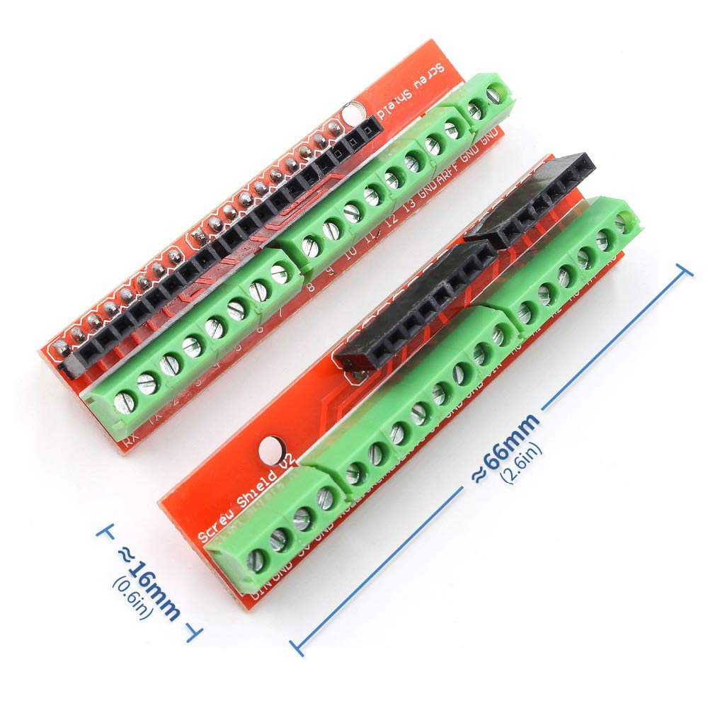 2PACK Screw Shield V2 Terminal de Placa de expansión Compatible con para Arduino UNO R3 con Cable Dupont Hembra a Macho