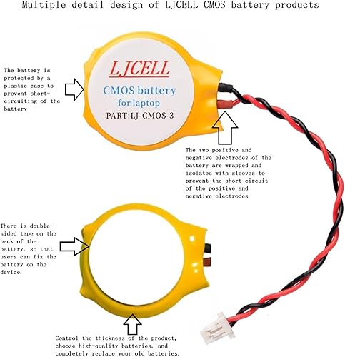 Miniatura 6 de LJCELL Batería CMOS para IBM Lenovo ThinkPad Laptop X1 Carbon 2-nd Carbon 3rd Carbon 4th Carbon 5th Carbon 6th Carbon 6th BIOS RTC CR2016 Batería