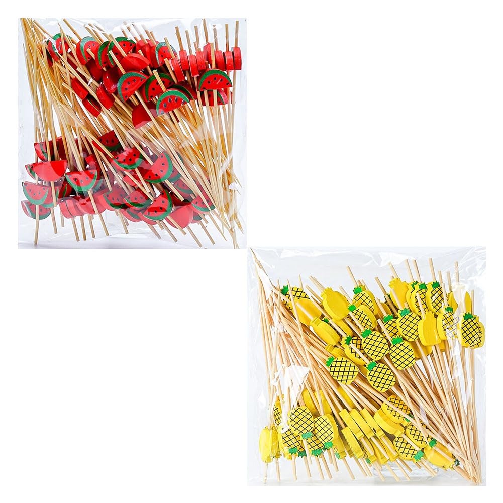 CTRLZS Fruit Picks Bamboo Picks Fruit Forks Artistic Toothpicks Cocktail Picks Sandwich Picks Decorative Cocktail Sticks