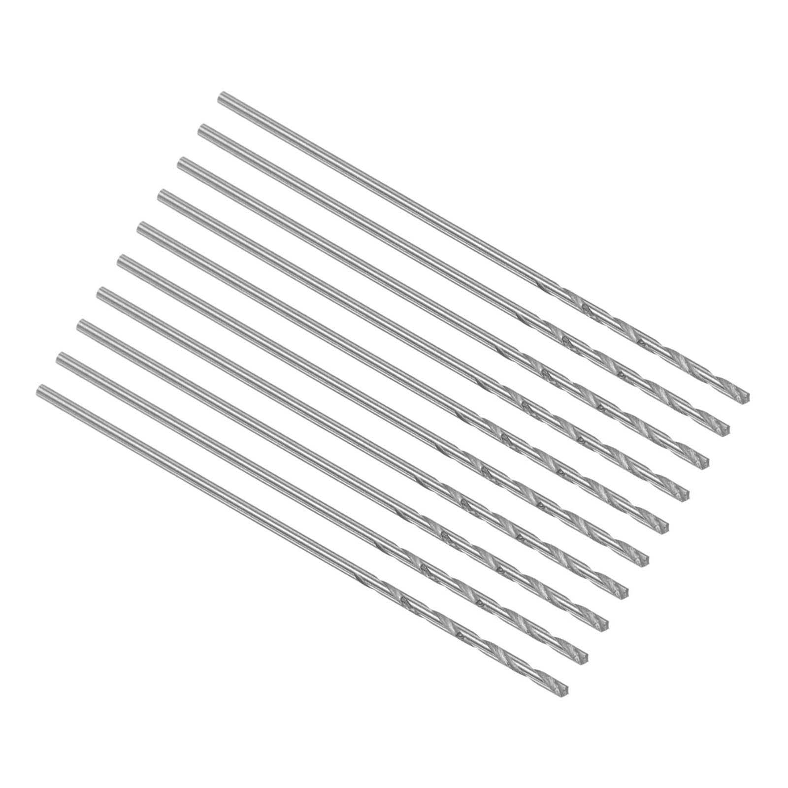 CoCud Twist Drill Bits, 0.03" Dia 1.4" Length, Silver Tone High Speed Steel Straight Shank Drilling Bit