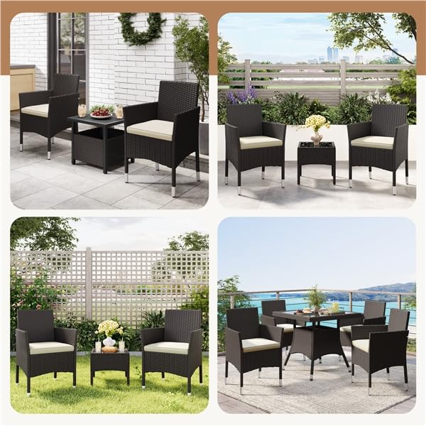 Yaheetech Set di 2 Sedie da Giardino in Poly Rattan con Braccioli e Schienale Regolabile, per Esterno