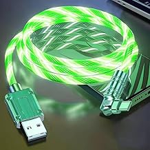 Glowing In The Dark LED Charger Cable | Fast Charging & Data Transfer Cord | Flowing Design Charger For Device | USB Type-C/Lightning/Micro Cable | Travel Accessories (Pack of 1,Multicolor)