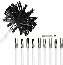 HonFitat Brosse de cheminée et kit de nettoyage pour grille d'aération de séchage, tiges flexibles avec fixation pour perceuse extensible jusqu'à 5 à 9 m, 100 têtes de brosse
