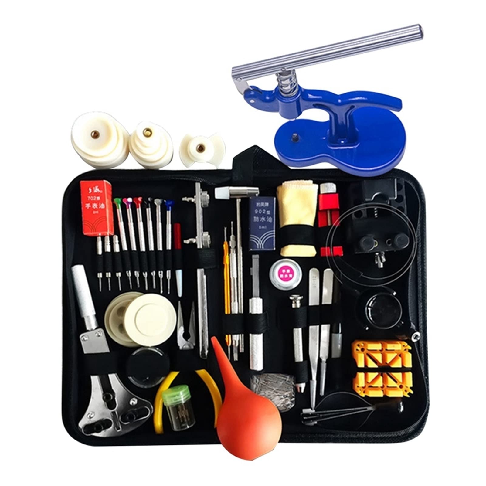181 pezzi Set di strumenti di riparazione per orologi, smontaggio della batteria, set di strumenti di riparazione per orologi (come mostrato)