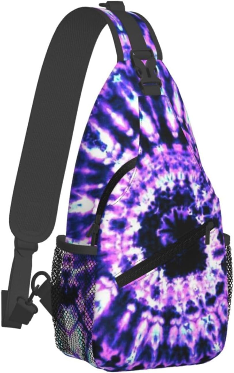 Rainbow Tie Dye Sling Backpack Chest Bag Crossbody Shoulder Bag Gym Cycling Travel Hiking Daypack For Men Women