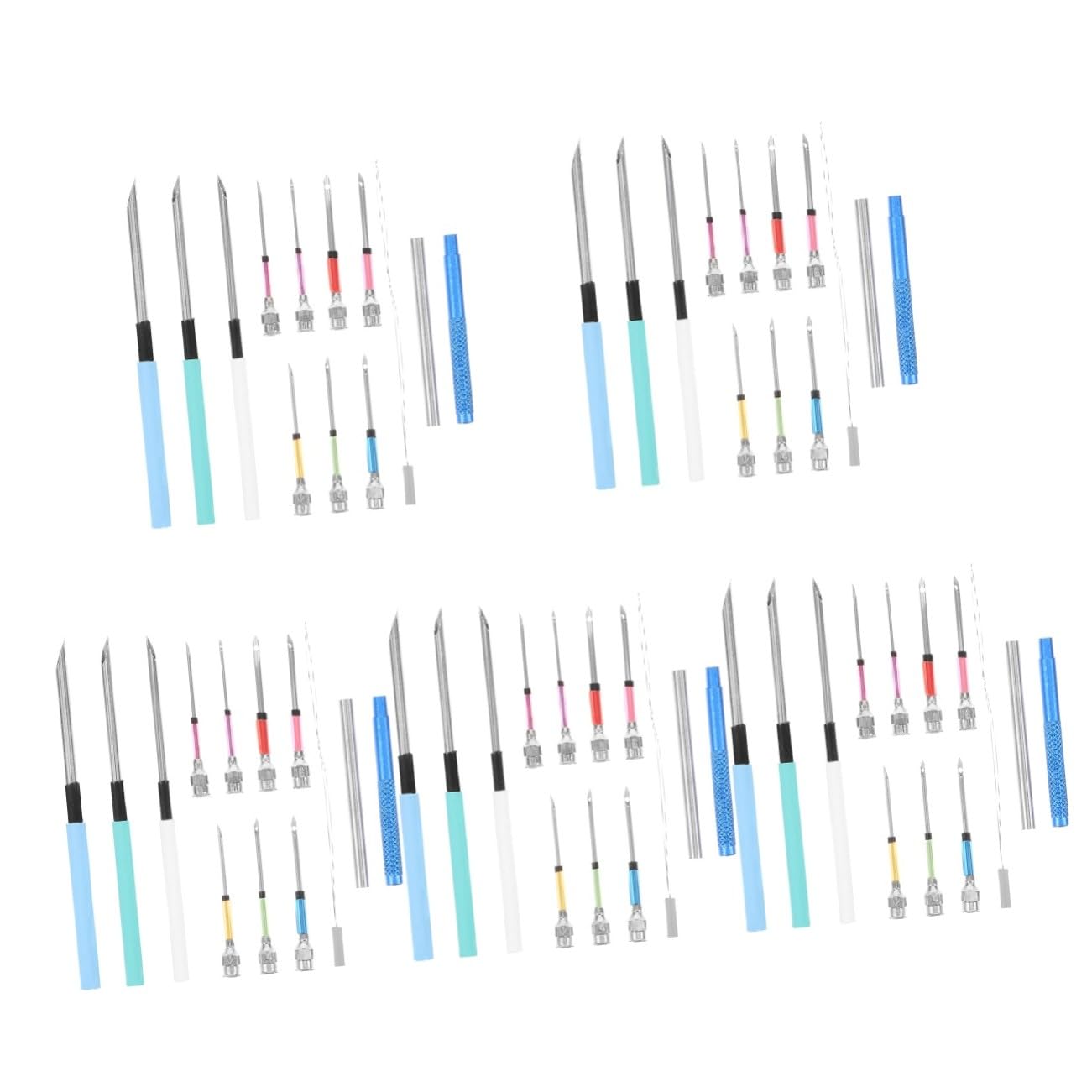 DIYEAH 5 Juegos Kit de Agujas Punzón Metálicas para Bordado y Manualidades DIY Herramienta Ligera y Duradera para Costura Decoración Ropa y Artesanía Juego Completo para Usuarios y Clases