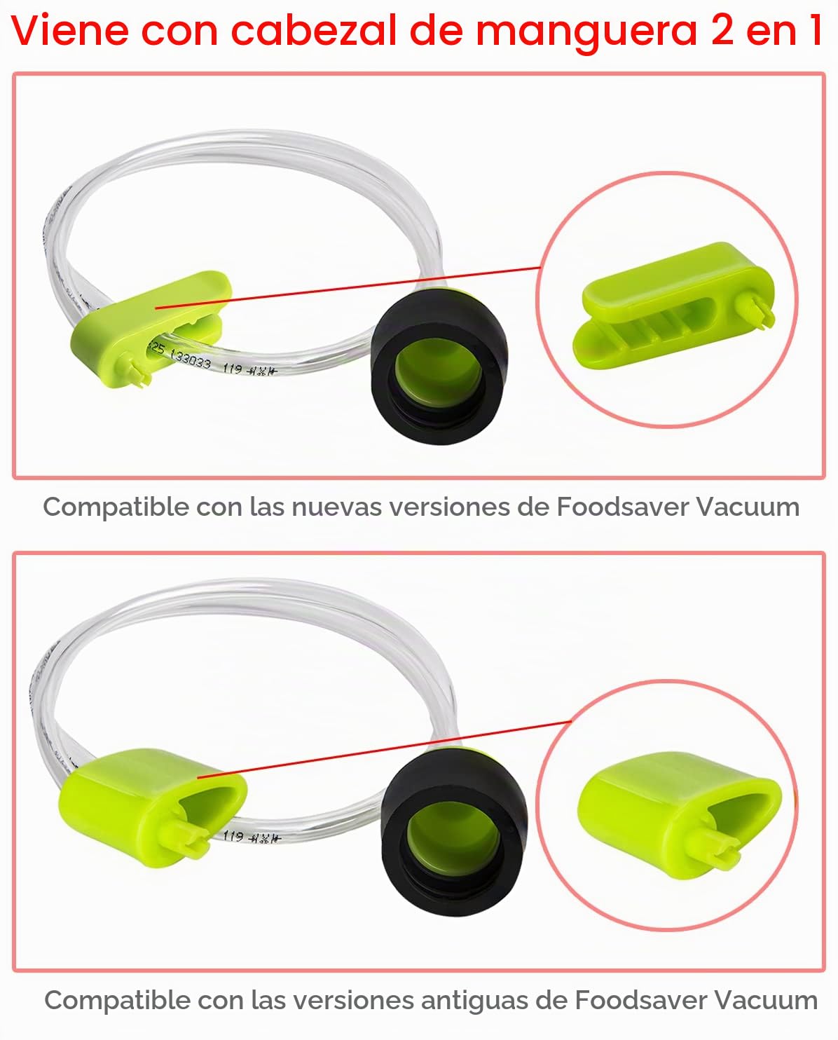 Manguera de accesorios compatible con FoodSaver, manguera de accesorios FA2000, FM2000 y FM2100 GM FAX12 000