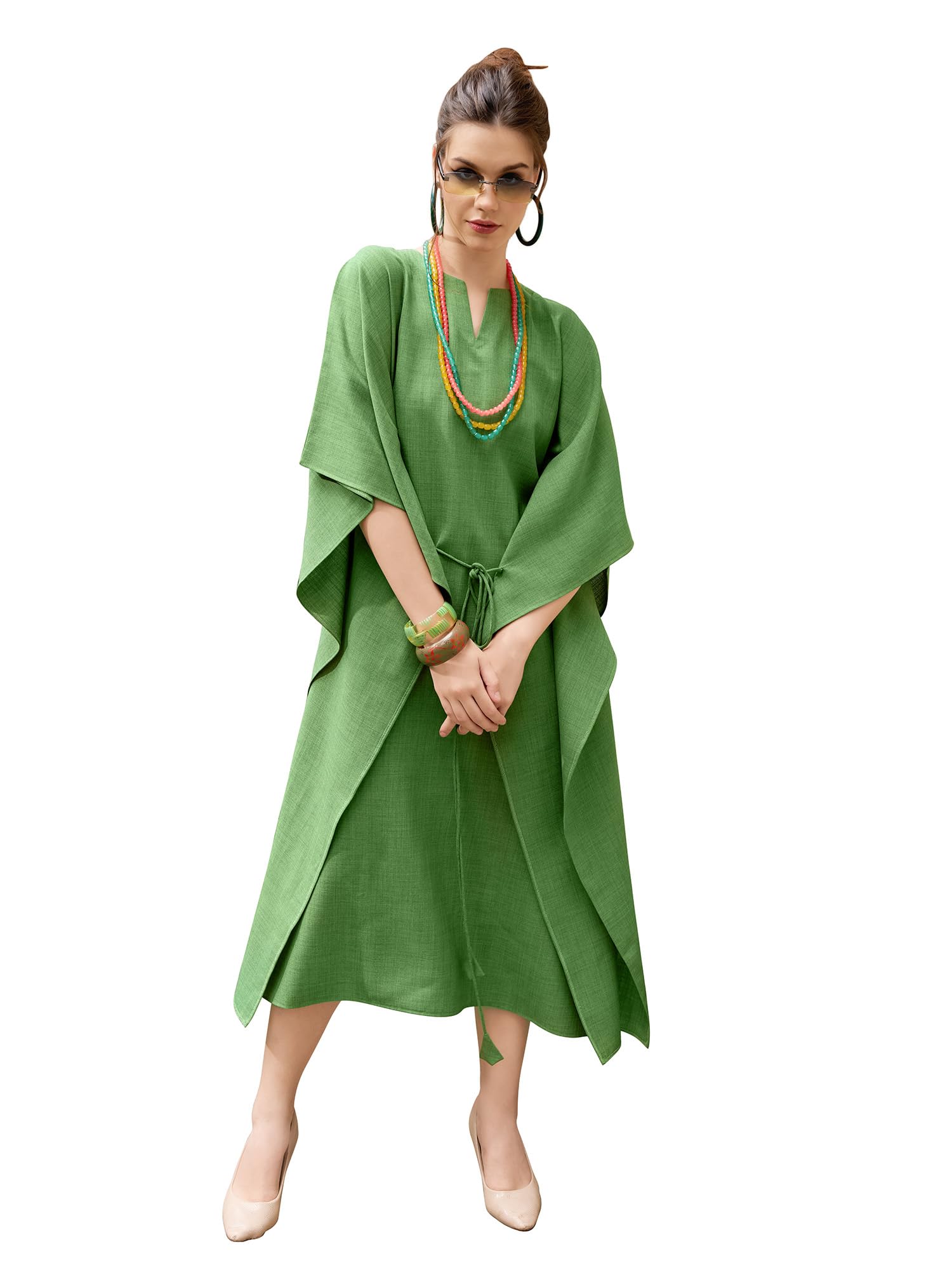 purvaja Women’s Maxi Solid Linen Dress-picture-25