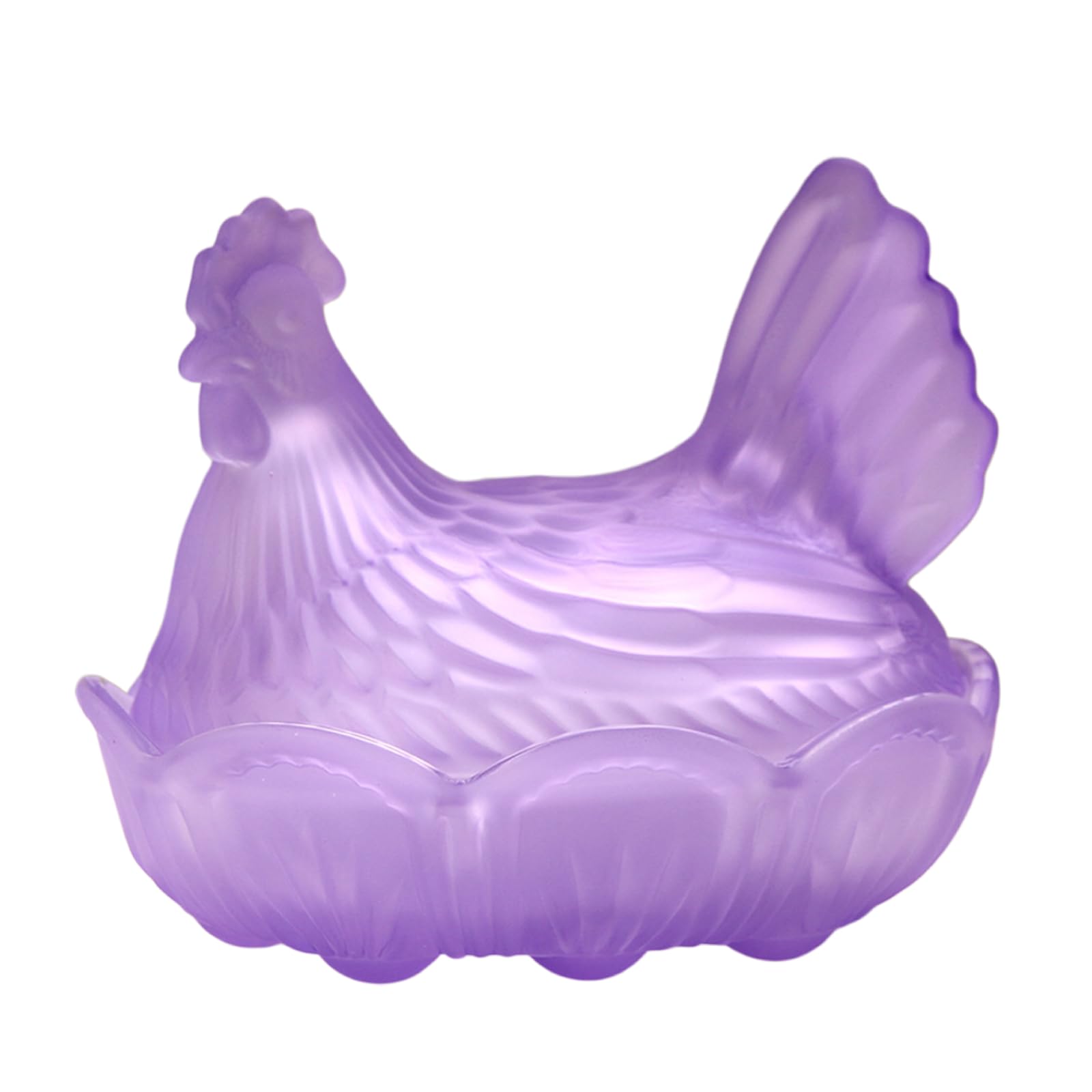 Lidded Glass Hen Bowl, Vintage Chicken Nest Candy Container, Small Decorative Storage Bowl for Countertop and Shelf Covered Candy Container Chicken Shaped Serving Treat Holder Nesting Tabletop Counter