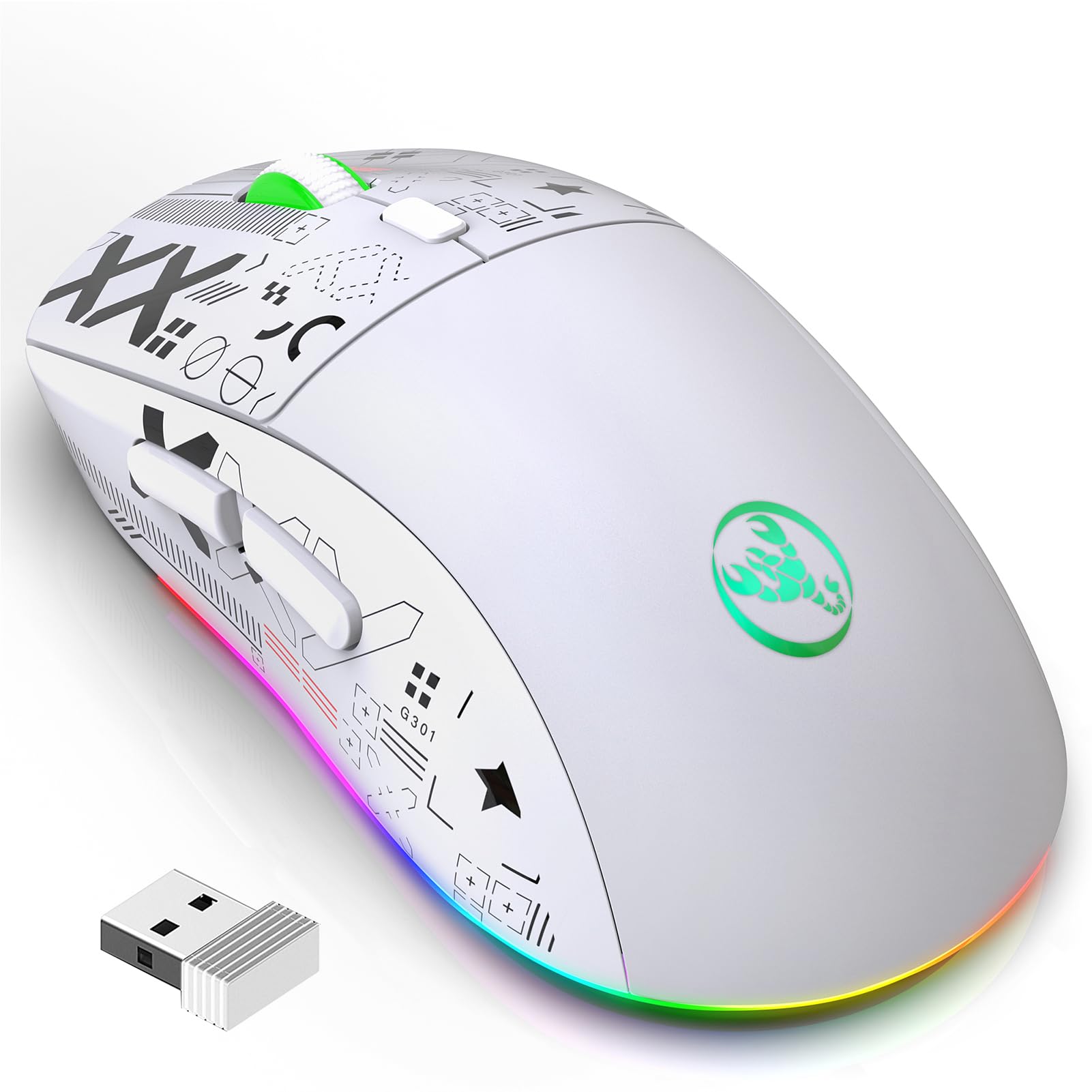 Souris de jeu sans fil T90 pour éviter la fatigue de la main avec design ergonomique