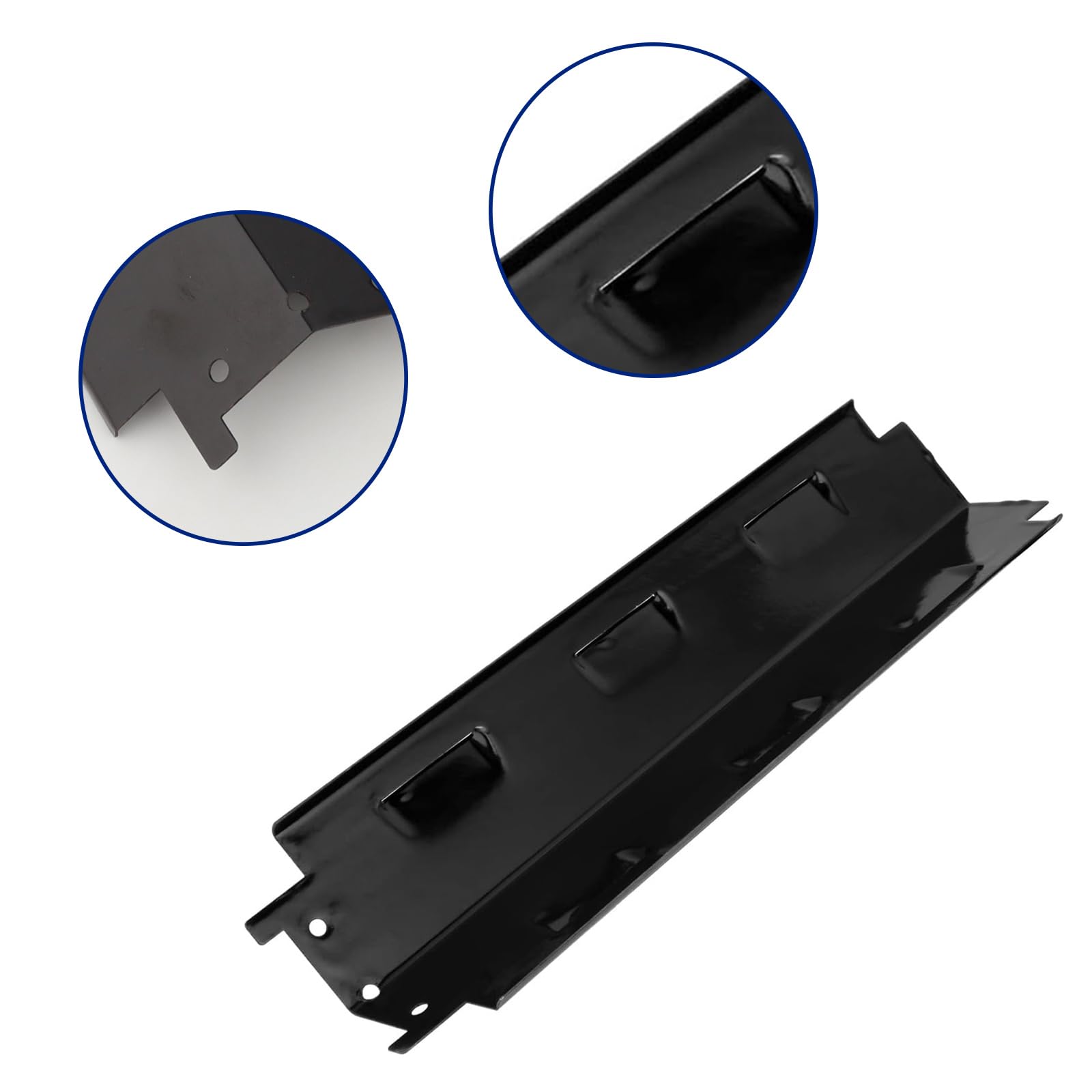 37CM Brennerabdeckung Gasgrill Ersatzteile für Landmann, Outback, Enders, Uniflame, Barbecook, Tarrington House, Porzellan Stahl Heizplatte Flammenverteiler Gasgrill Zubehör, 4 Pack