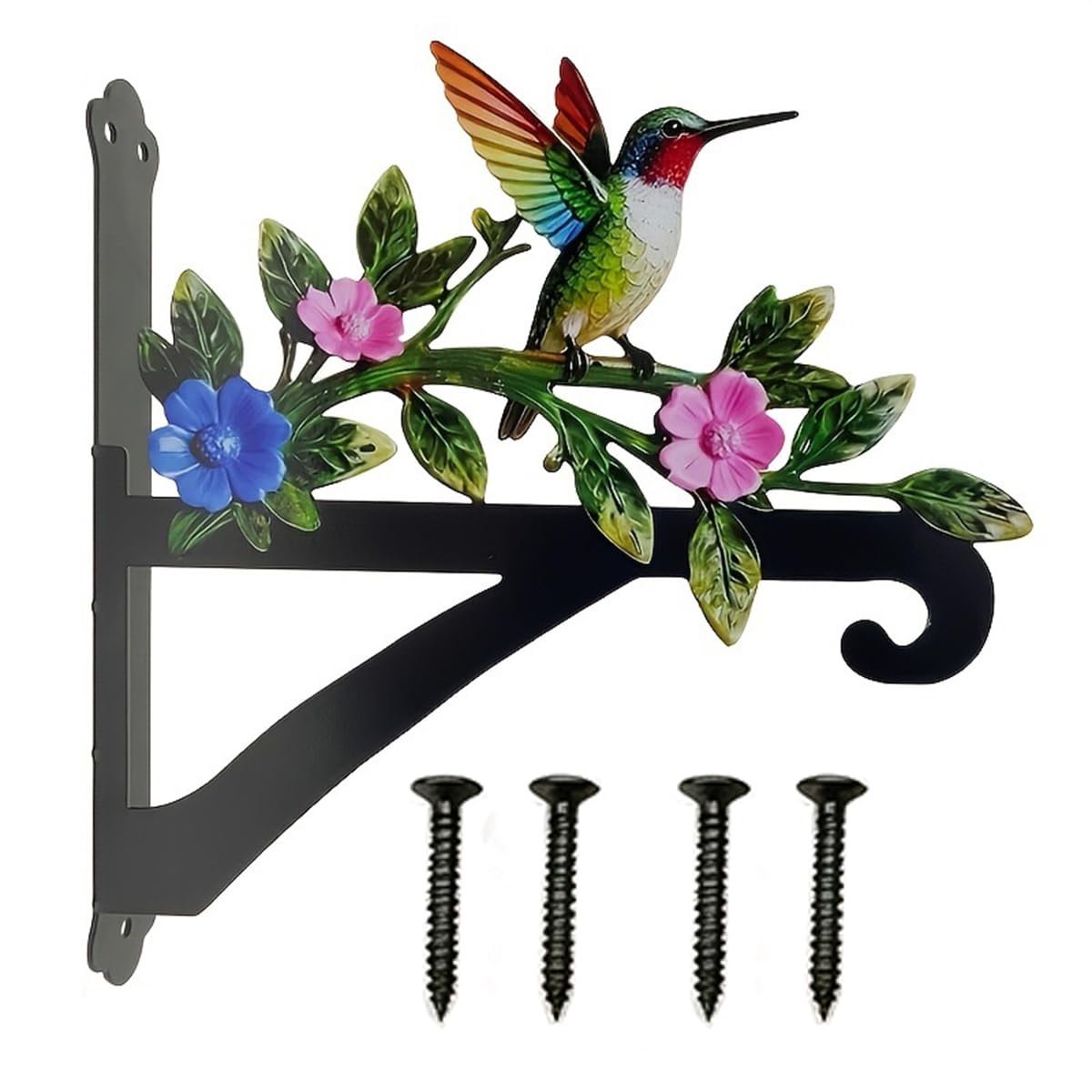 Metal Plant Hangers Outdoor Hanging Basket Brackets with Bird Design (B)