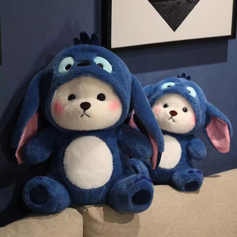 Image of Stitch Hoodie Plush Toy 30 cm Soft Stuffed Animal with Hoodie | Cute Stitch Soft Toy for Kids & Adults | Kawaii Plush Doll for Gift & Home Decor