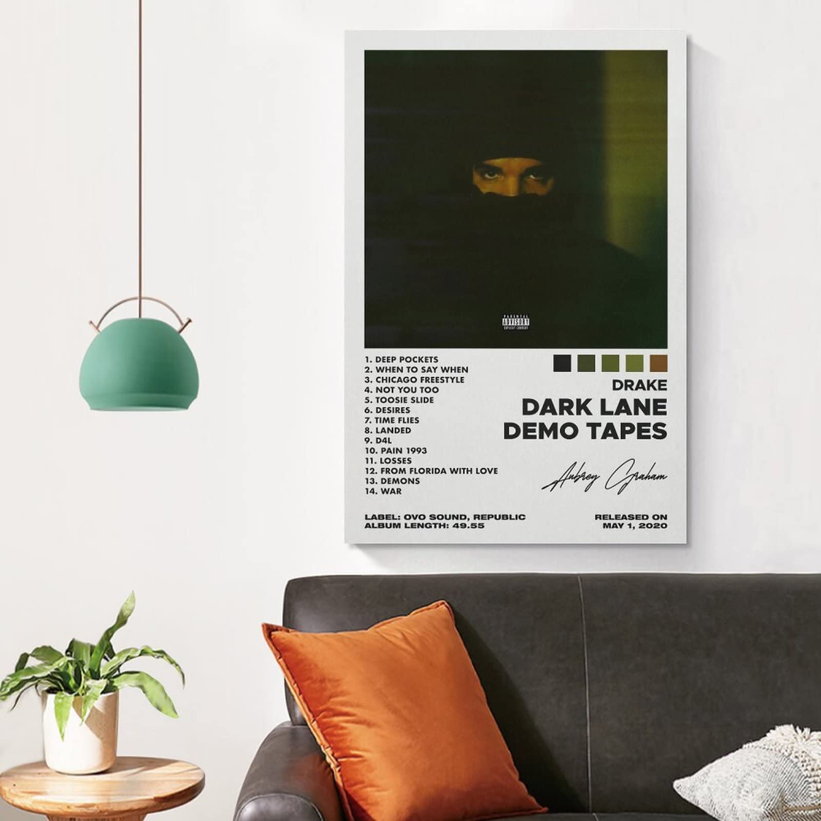 【額縁付き】 drake lane demo tapes A2ポスター DRAKE Album Poster | Dark Lane Demo Tapes – ChordPrints