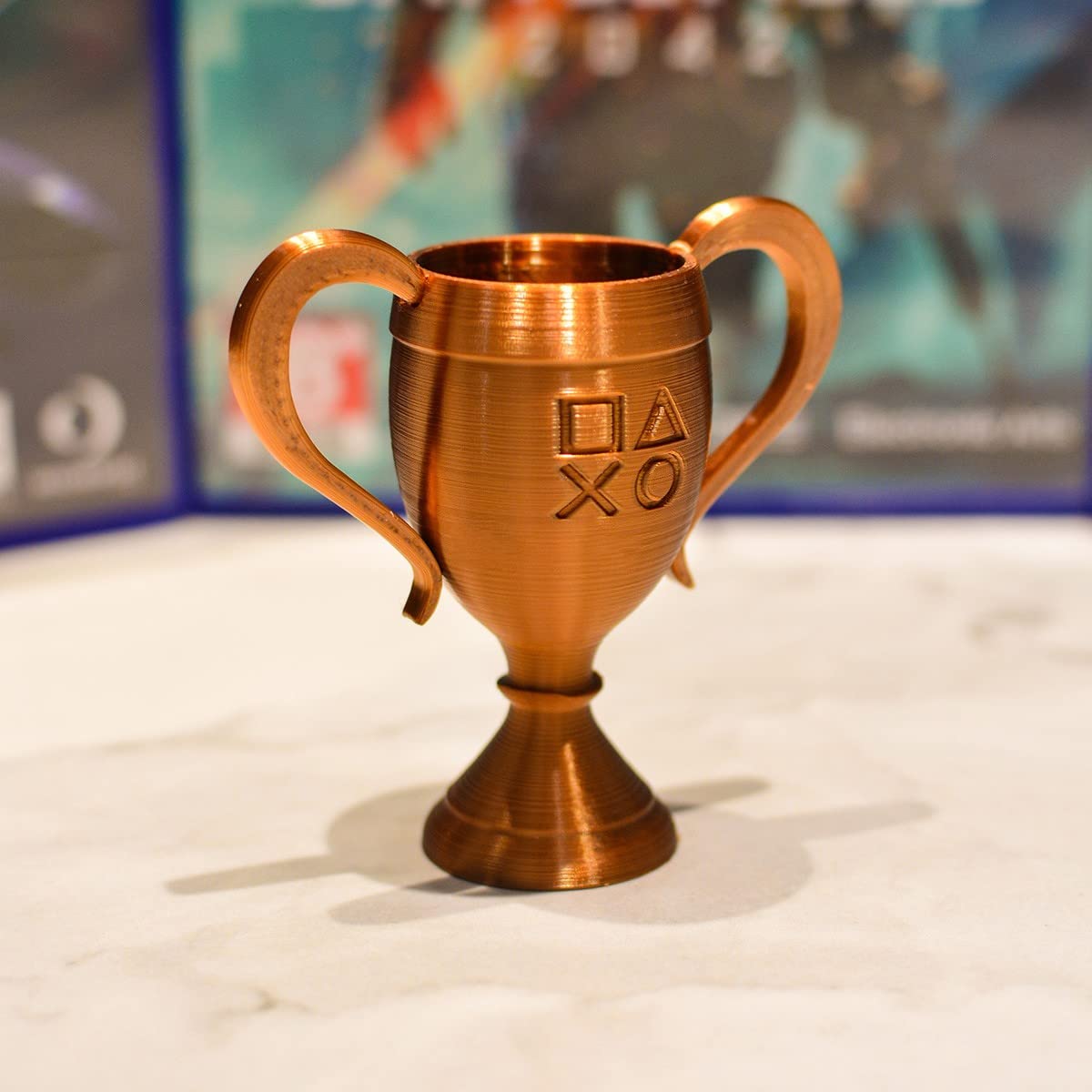 Set mit 5 physischen Trophäen (Platin/Gold/Silber/Bronze/Geheimnis) für Spielhalle, Sammlergeschenk, kompatibel mit allen Spielbereichen
