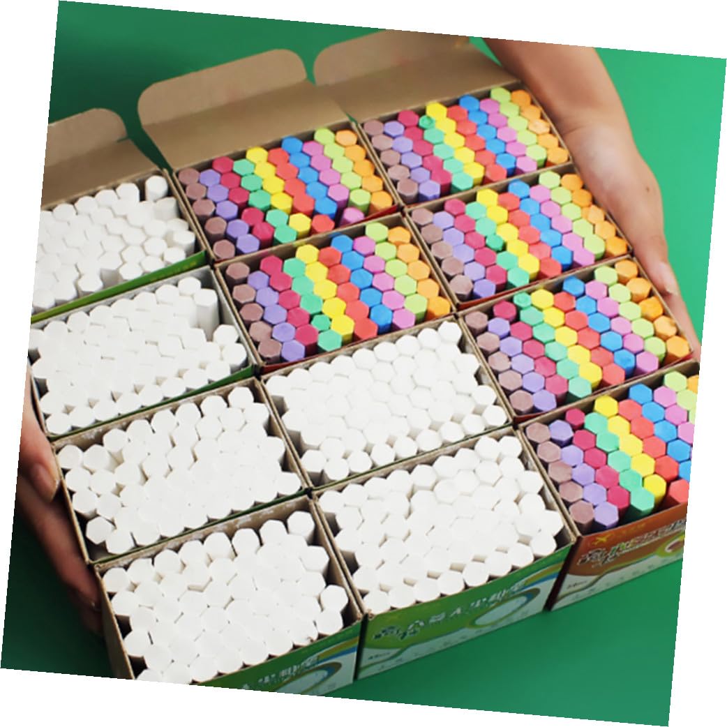 UKCOCO Craies Pour Tableau Noir Colorées Sans Poussière Forme Hexagonale Lot De 3 Boîtes Pour École Maison Usage Scolaire