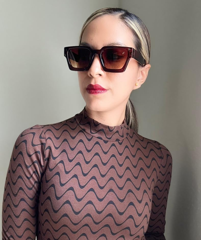 Retro 90s Square Sunglasses with UV400 Protection