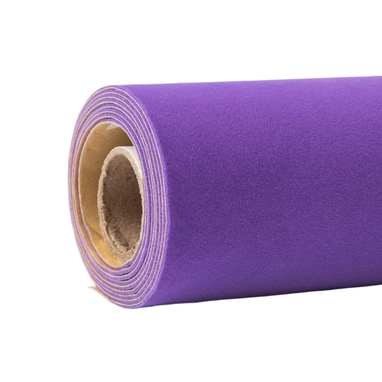 Self Adhesive Velvet Flock Roll Flocking Liner for for Jewelry Drawer Art Crafts DIY Project(Purple)