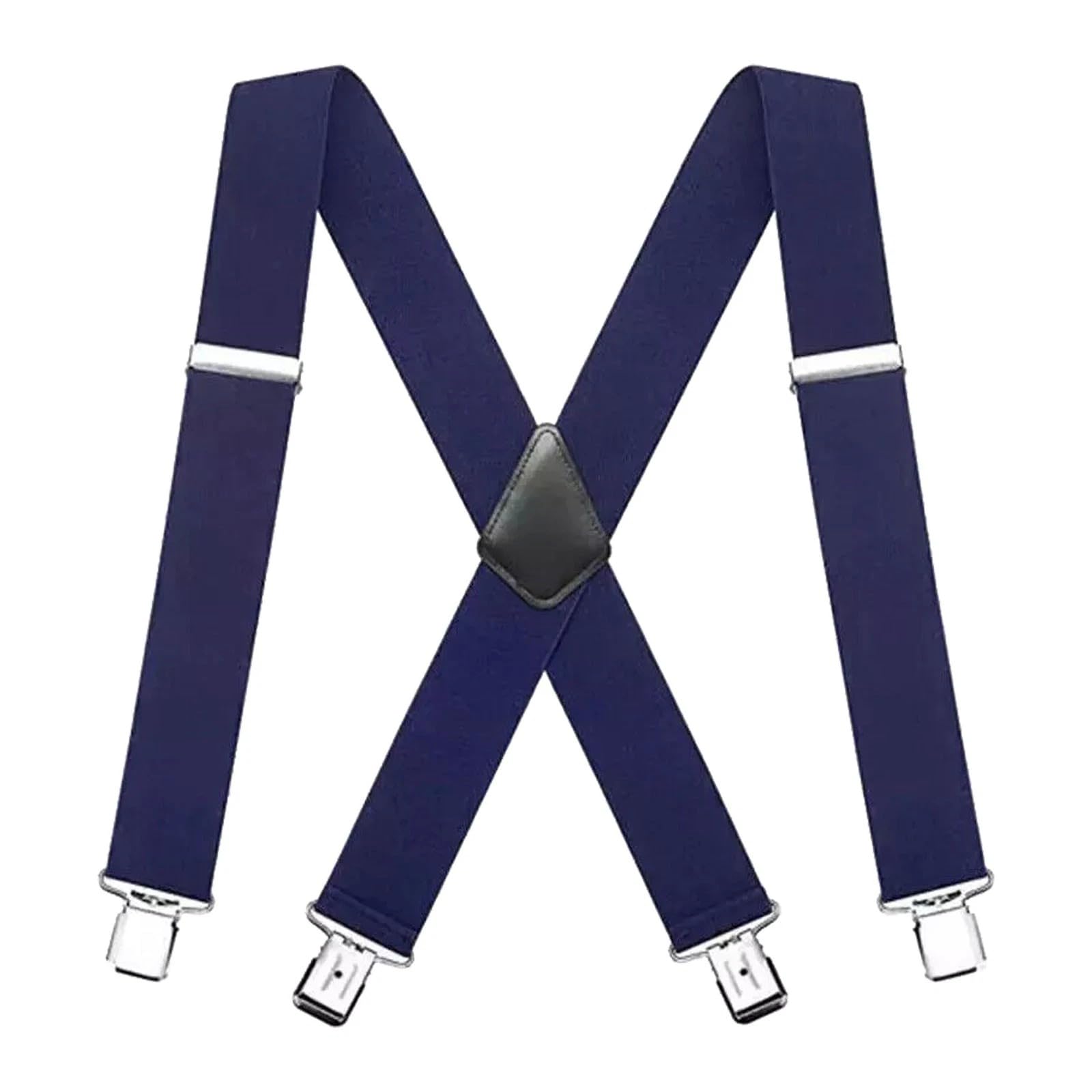 TnerryX Men Suspenders (Plain, Blue, 50MM) braces for men trousers 50MM - Plain Style Mens Braces - men's braces - Blue With Strong Clips