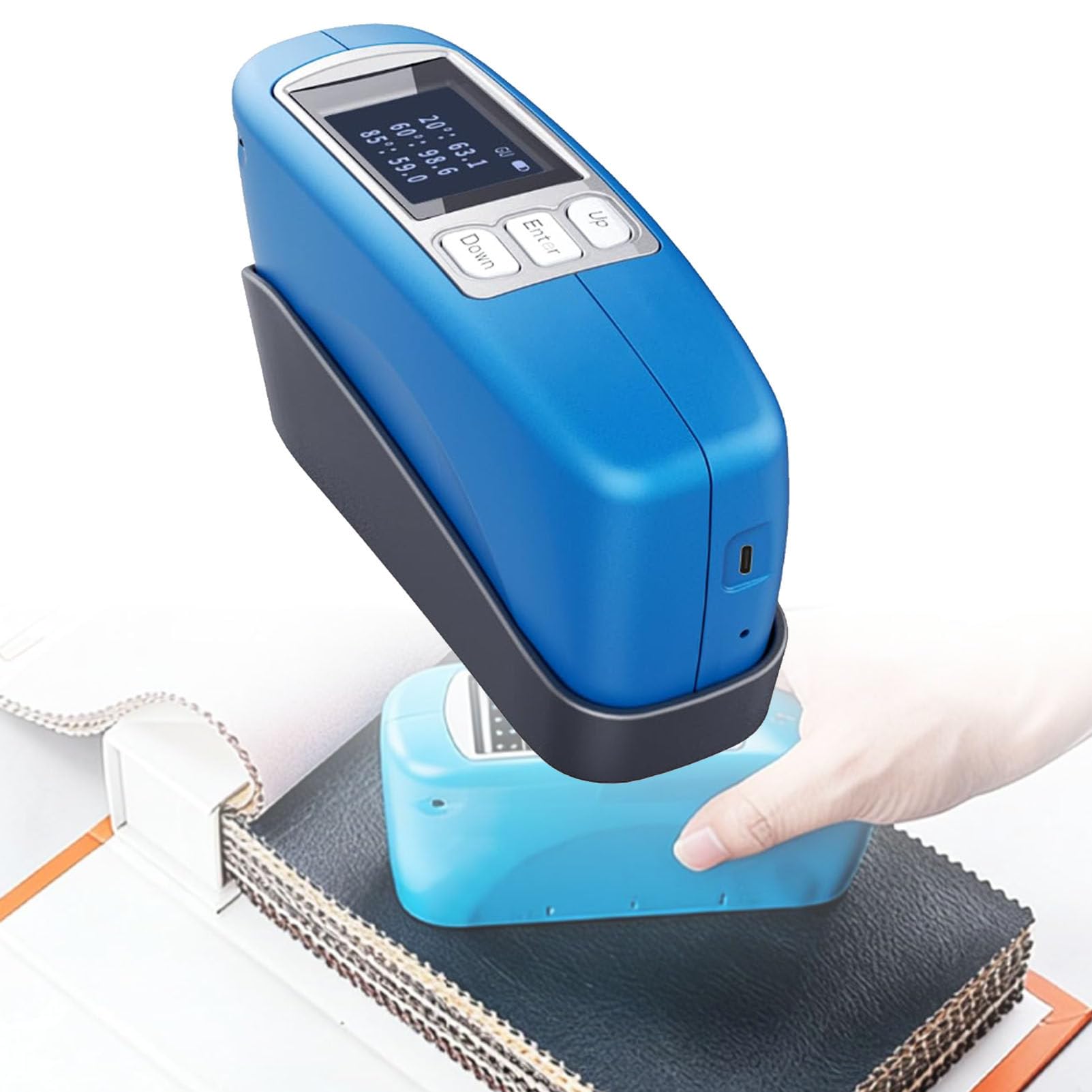 Oiyekntd 20° 60° 85° Gloss Meter Tri-Angle Glossmeter with Test Range 20°0-2000GU 60° 0-1000GU 85°0-160GU Simple Mode Standard Mode and Sample Testing Mode CS300