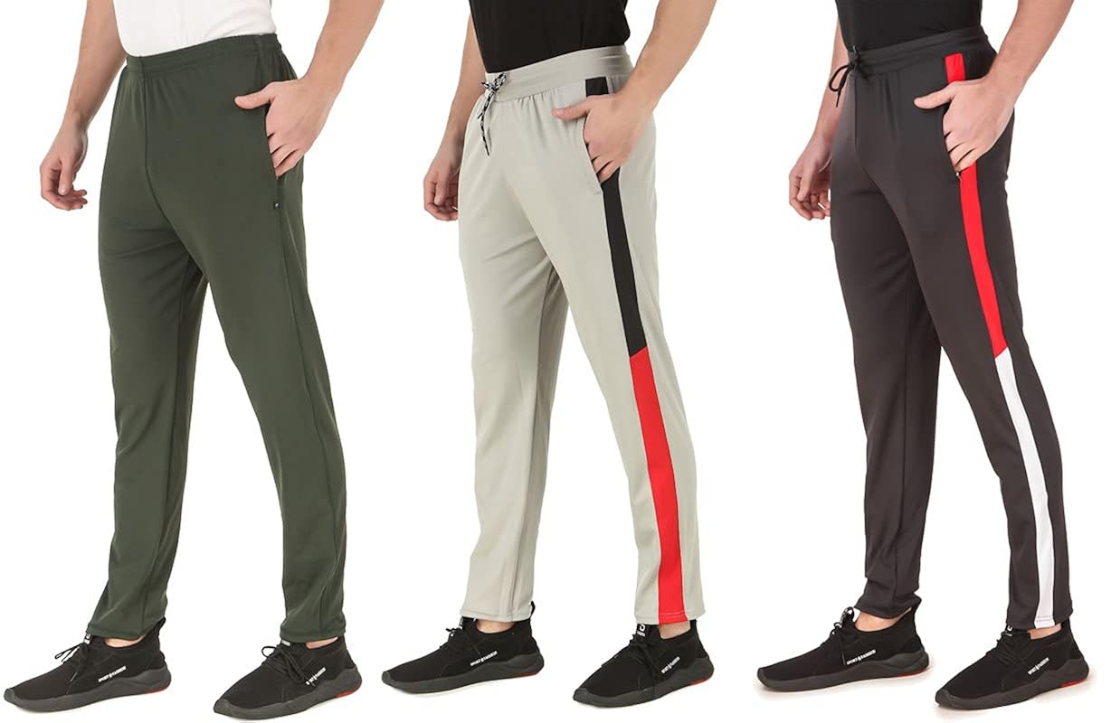 Cynak Men's Slim Track Pants (1403MH LG_1401DG=M_Polyester Blend_M