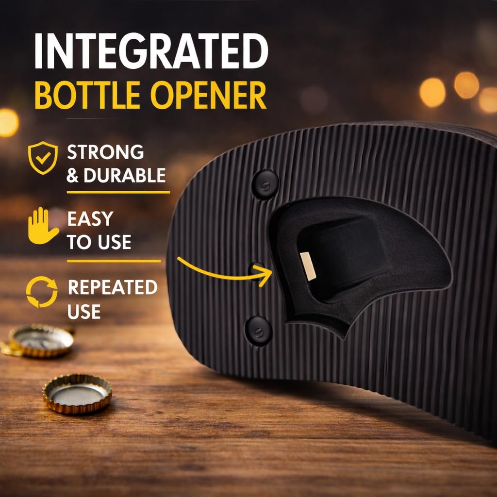 Sani' Ciabatte Uomo con Apribottiglie Integrato Infradito Estive Antiscivolo Pratiche Versatili Resistenti per Spiaggia, Piscina e Campeggio
