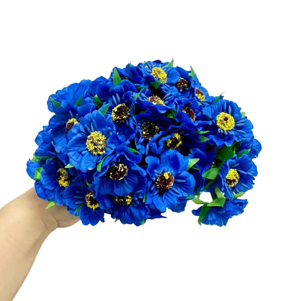 60pcs Mini Artificial Poppy Flowers With Soft Stems - 45mm Silk Anemone Flowers For DIY Wedding Crafts