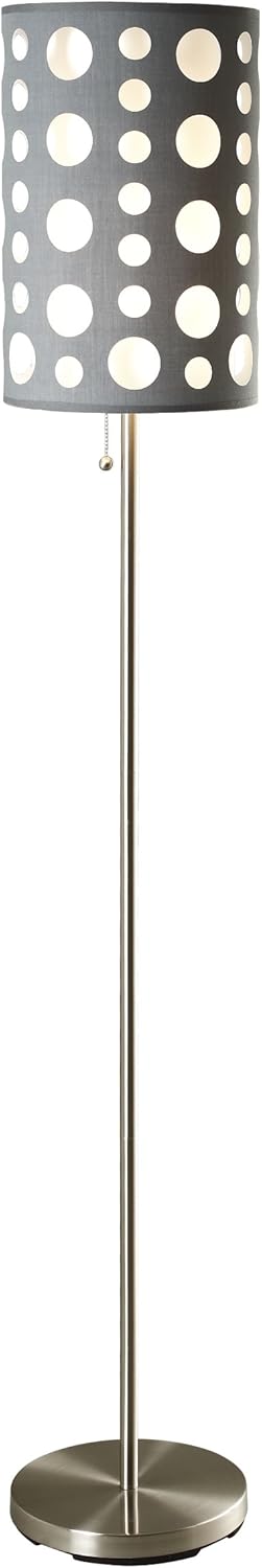ORE International 9300F-GY-WH Modern Retro Floor Lamp, Grey/White, 62 Inches