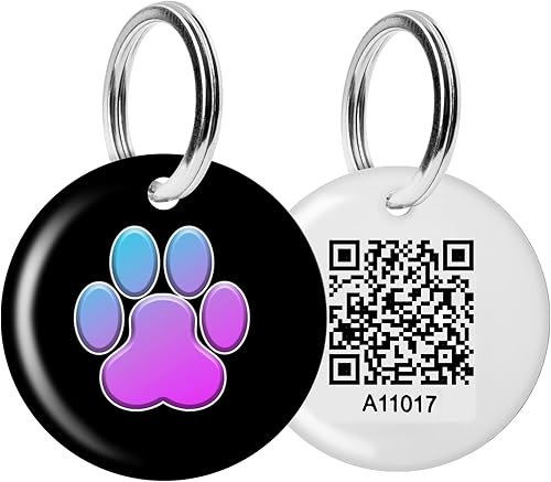 Anzir - Etiquetas para perro con QR sin grabado para mascotas, etiquetas de identificación de perro, etiquetas personalizadas para perro con perfil