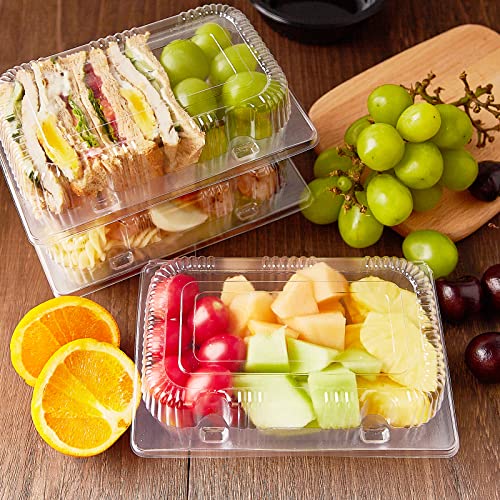 Toflen HU-XI-201 Disposable Sturdy Plastic Hinged Food Containers With Clear Lids (40 Pack) Clamshell Take Out Loaf Containers 7.2X4.7X3 Inches To Go Dessert Box Cake Slice Salad Pastry Sandwich Container thumb #5