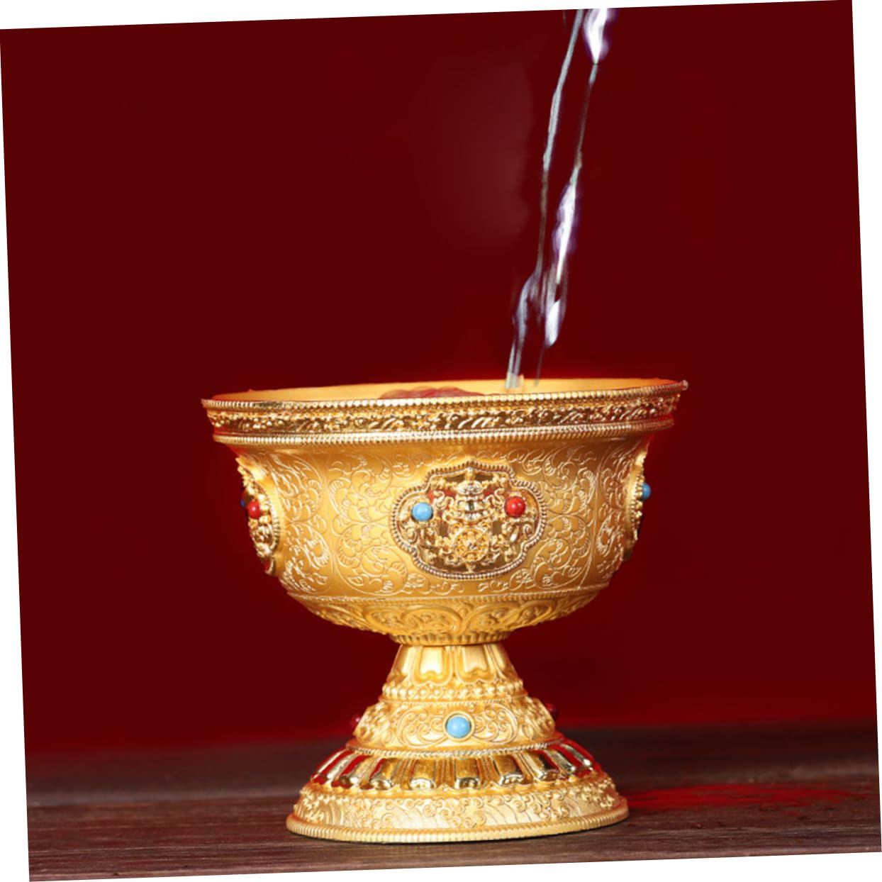 Ciieeo Opferwasserbecher Aus Kupfer Buddhistische Anbetungsschale Vintage-opferschale Für Tempel Oder Zuhause Dekorativer Wasserbecher Für Buddha-schreine
