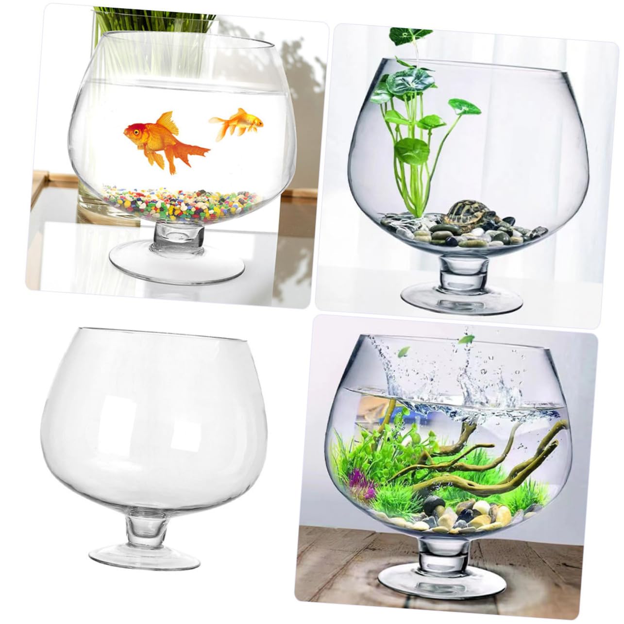 IMIKEYA Aquarium en Verre Petit Aquarium De Bureau Vase Peu Encombrant Décoratif pour La Maison