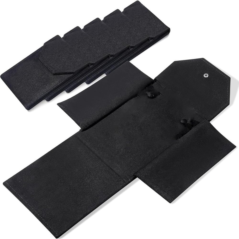 UDSKNV[KSL Gift Bag 6 Pcs Black Women Necklace Jewelry Display Folder Travel Organizer for Pouch