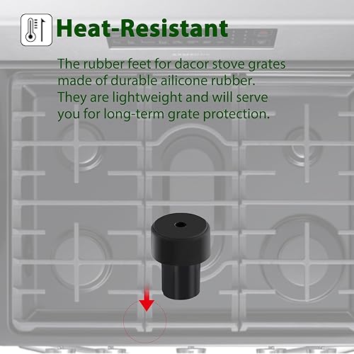 Miniatura 3 de W10919249 - Pies de goma para patas de goma Samsung, protector de estufa Kitchenaid, parachoques superiores, rejilla de quemador de hidromasaje,