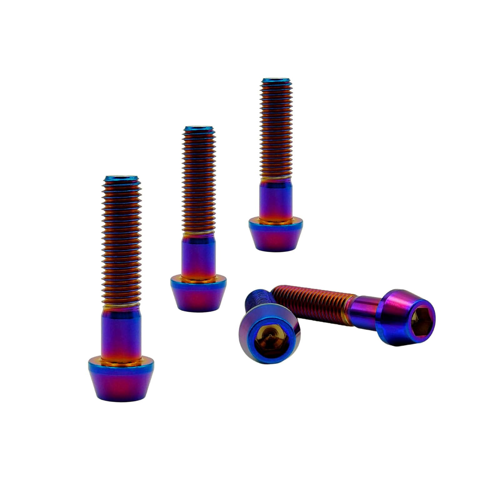 RISON Tornillo de Vástago de Bicicleta de Titanio M8x1.25x30mm Cabeza Cónica, 5 Piezas