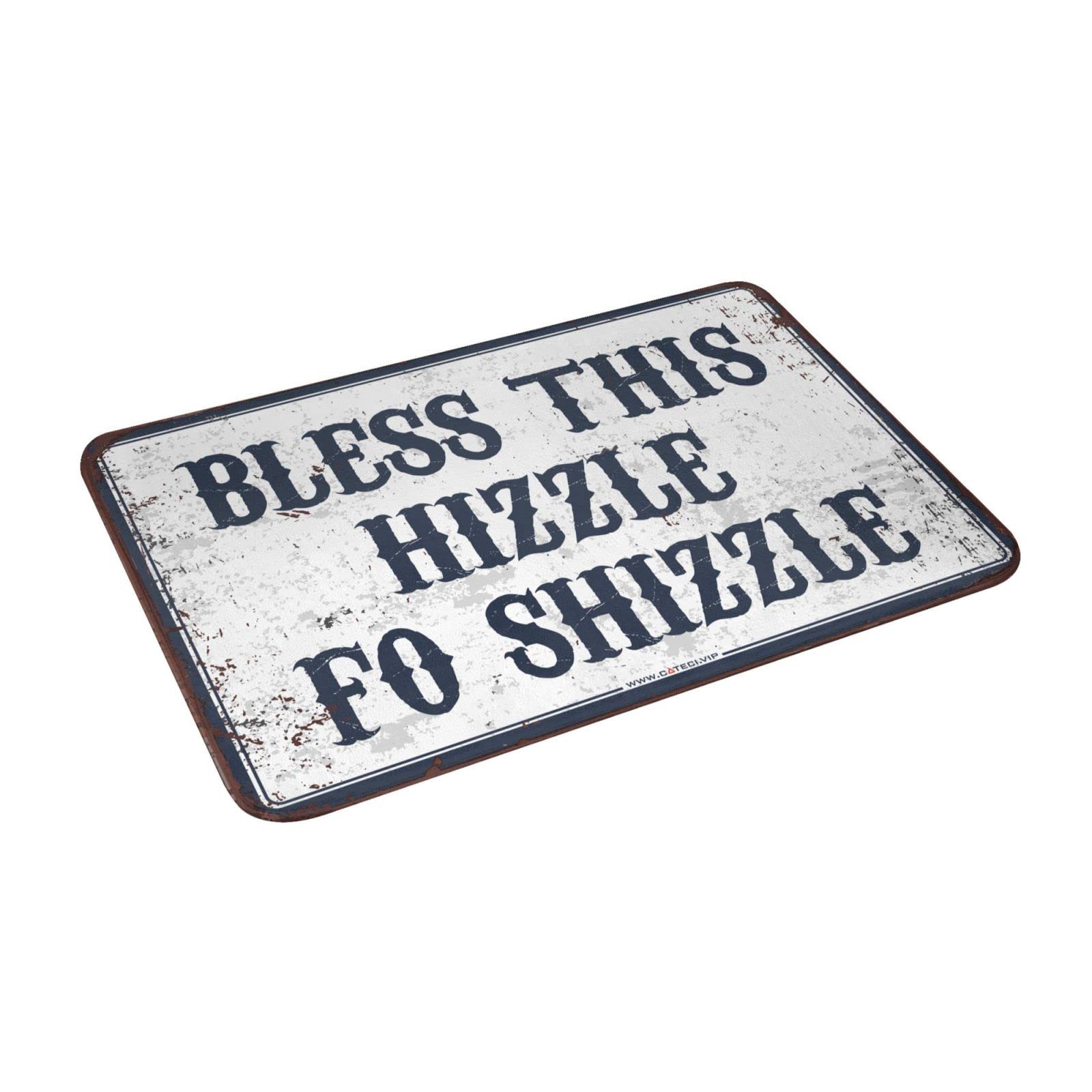 Wycieraczka Bless This Hizzle Fo Shizzle Mata Śmieszne rzeczy Wejście Maty podłogowe (rozmiar: 65 x 90 cm)