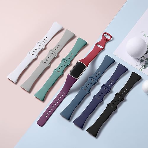 Miniatura 4 de Maledan Paquete de 8 correas compatibles con Fitbit Charge 5 bandas para mujeres y hombres, correa deportiva de silicona suave y delgada,