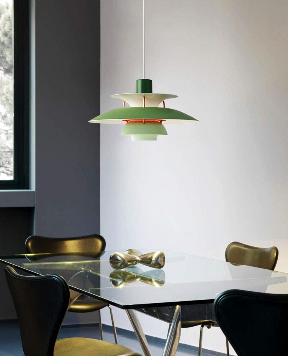Moderne Hängelampe 3-Licht Mit Glas-Globen – Verstellbarer Kronleuchter In Grün, E27, Für Restaurant & Wohnzimmer