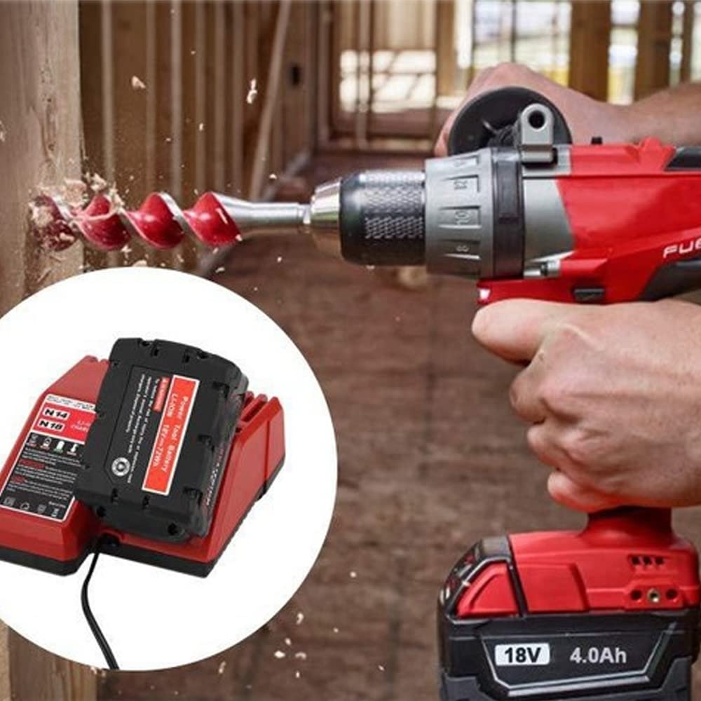 Power Tool - Cargador de batería de litio de 18 V de repuesto para Milwaukee M18