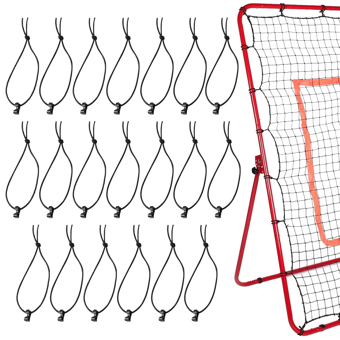 20 Pcs Rebounders de Baseball Crochets interchangeables spécialisés Pitchback Nest Pitch Return Trainer Filet de Rebond pour terrains
